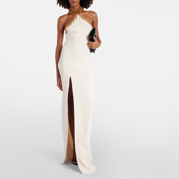 Tom Ford beaded fringe halter gown size 38 - Picture 1 of 16